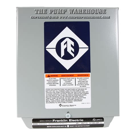 franklin electric 2hp control box|franklin water control box.